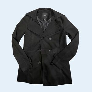 Forever 21 Black Double-Breasted Trench Coat